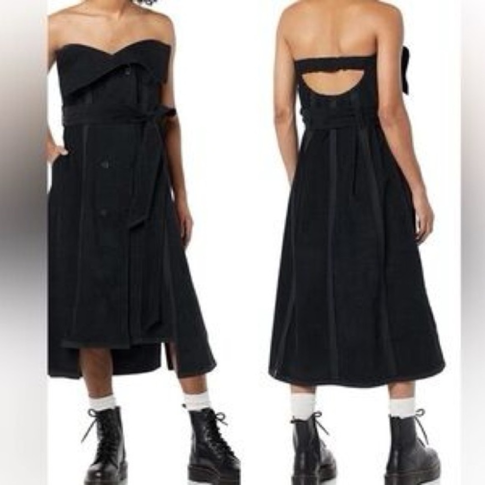 Quirky Strapless Black Dress